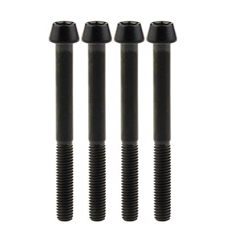Image of Titanium Ti Bolt M5x9 16 18 20 25 30 35 40 45 50 55 60mm Tapered Head Screws Pack of 4 (M5x50mm, Black)
