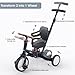 newyoo Tricycle for Toddlers 1-3, Toddler Bike, Trike with Push Handle, Perfect Boys and Girls Birthday Gift and Toys, Balance Bike with Backrest and Safety Belt, TR007, Dark Gray