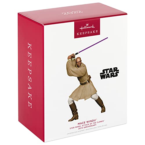 Hallmark Keepsake Plastic Christmas Ornament 2022, Star Wars: Attack Of The Clones 20Th Anniversary Mace Windu #TOP2