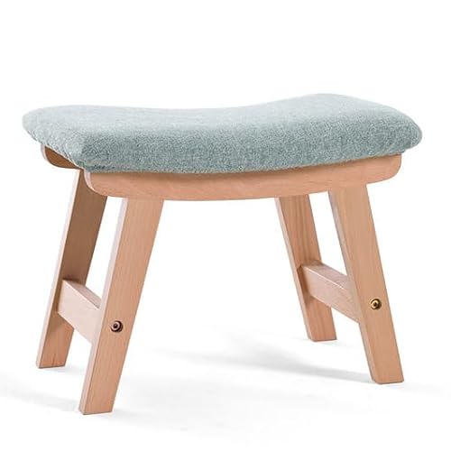 スツール 木製スツール 椅子 おしゃれ 北欧 多機能スツール 高さ29cm ファブリック 無垢材 小さなスツール靴 変更スツール小さな 正方形スツールホーム小さな椅子リビングルーム ソファスツール低スツールクリエイティブ小さなスツール (ナチュラル,ネイビ