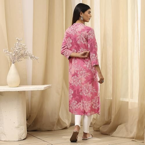 Image of BIBA Women Straight Fit Rayon Kurta