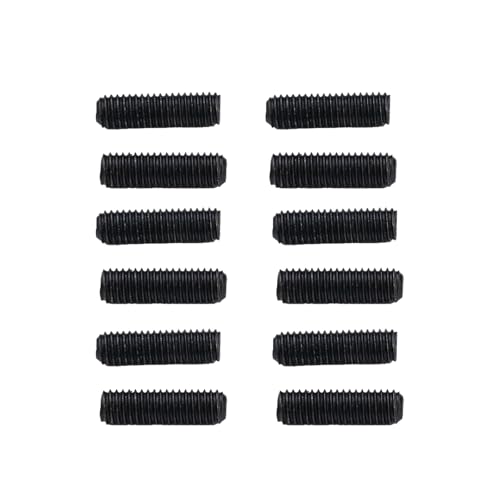 DIAO79NI 12PCS M2.5×10mm Guitar Bridge Saddle Hex Socket Screws for Electric Guitar/Bass (Black)