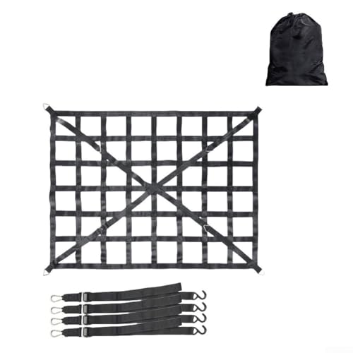 Filet de chargement robuste en maille polyester haute résistance avec crochets et sangles