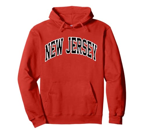 Rétro New Jersey Throwback New Jersey NJ Rouge Noir Classique Sweat à Capuche