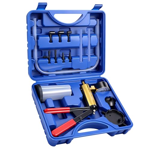 Safety Recall 19Q4 Right Front Brake Pipe Nut - 2022 Volkswagen Tiguan 5 ZEAJSRU Handheld Vacuum Pump Brake Bleeder Kit with Pressure Gauge, Brake Fluid Bleeding Tool Set with Hoses, Adapters and Reservoir, Automotive Brake Bleeding & Vacuum Diagnostic Test Kit (-Blue-)