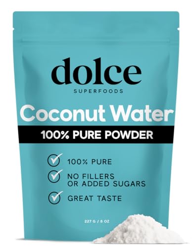 Dolce Superfoods Coconut Water Powder, Natural Electrolyte Powder for Daily Hydration & Wellness, Powdered Coconut Water with Potassium, Sodium, & Magnesium, 8oz