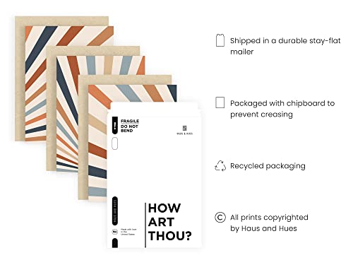 Haus And Hues Bohemian Wall Art - Sun Wall Art, Mid Century Modern Wall Art Boho Art Prints Geometric Wall Print Boho Wall Prints, Boho Posters, Mod Sun Poster Sun Bohemian Art Print (Unframed, 12X16) #TOP2