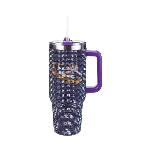 Image of The Memory Company Officially Licensed 40oz TC Bling Game Day Tumbler with Vintage Logo, Louisiana State University