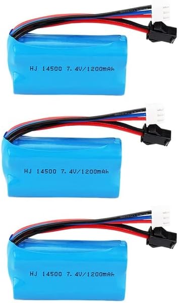 3PCS 7.4v 1200mAh 14500 Lipo Battery Spare Part for Electric Toys Water Bullet Gun Helicopter Drone Robot Toy Battery Accessory - (Color: 3PCS)