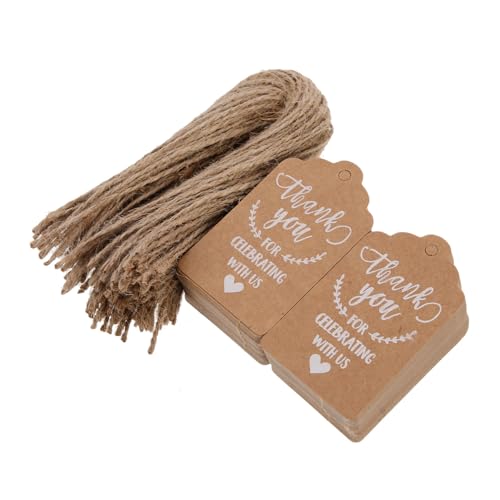 FOMIYES 100 Sets Kraft Paper Hang Tag Tags for DIY Hanging Tag Paper Tag Kraft Paper Tags Label Tag Blank Tag Blank Tag Cards Tags