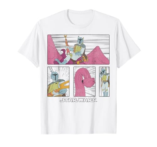 T-shirt Star Wars Boba Fett Comic Panels pour vos sorties geek et décontractées