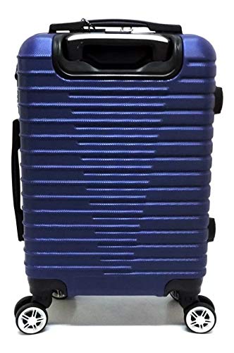 Mala De Bordo Viagem Abs Rodinhas Giro 360 Cores Hinza P (AZUL)
