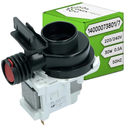 Ablaufpumpe für Spülmaschine 30W 220/240V 50Hz 0,5A mit Originalcode 14000073801/7 140000738017 für AEG für Electrolux für Juno für Zanker für Zanussi - Garantie 5 Jahre – ONIX TECH