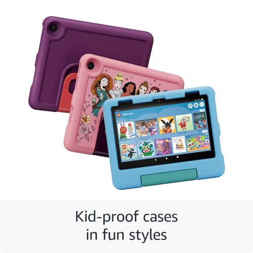 Amazon Fire HD 8 Kids tablet (newest gen), ages 3–7 | 3 GB memory, ad-free content with parental controls included, 13-hr battery, 32 GB, Blue, (2024 release) Amazon Fire HD 8 Kids tablet (newest gen), ages 3–7 | 3 GB memory, ad-free content with parental controls included, 13-hr battery, 32 GB, Blue, (2024 release)
