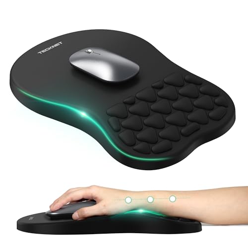 TECKNET Tapis de Souris avec Coussinet Massant Mousse Mémoire