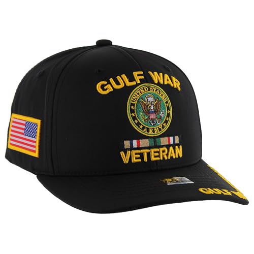 Image of Gulf War Veteran Hat for Men Camo US Army Hat, Official Licensed Combat Veterans Embroidered Baseball Cap