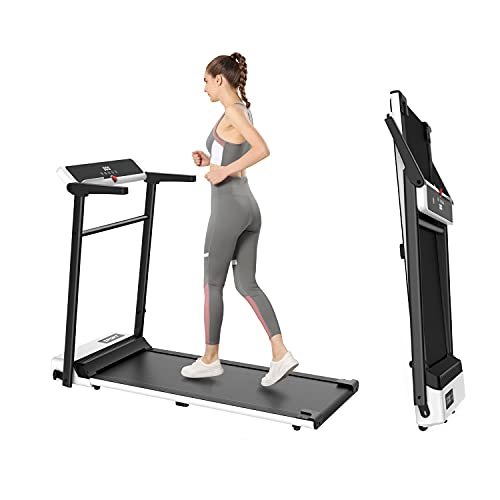 FondRun Folding Treadmill for Home, 2.5HP 1800W Electric Treadmill for Walking Jogging, Portable Compact Treadmill with LED Monitor, Installation-Free for Office Workout(White)