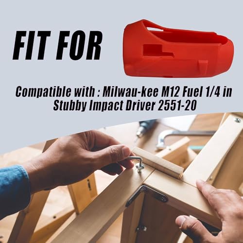 1pcs Red 49-16-2551 Impact Protective Boot for Milwaukee M12 Fuel 1/4in Stubby Impact Driver 2551-20 by TLNLMY - Image 6