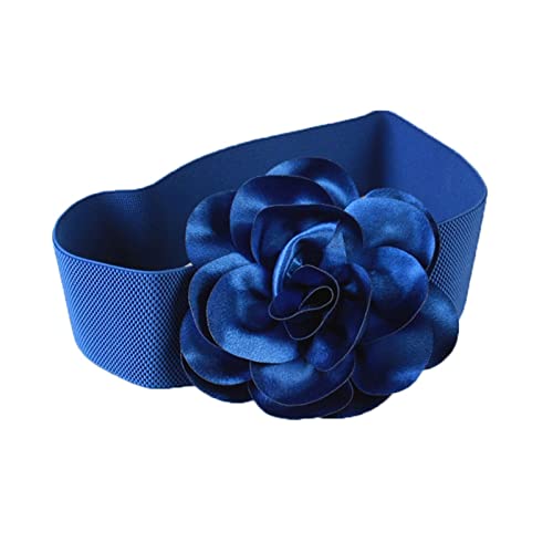 Women Big Ribbon Bow Flower Wide High Elastic Waistband Female Sweet Waist Band For Dress Decoration