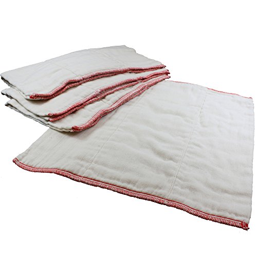 Image of OsoCozy Better Fit Unbleached Prefold Cloth Diapers -100% Cotton, Gauze Weave, Sized for Tri Folding - Size 2 - (Premium 4x8x4 Fits 14-30 lb.) - 1 Dozen