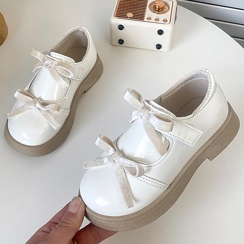 Girls Bow Lace Shoes Low Heel Wedding Formal Sneakers Kids Toddler Non Slip Lightweight Birthday Shoes Ankle Casual3