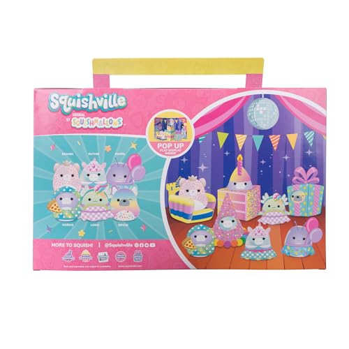 Squishville by Original Squishmallows Birthday Bash Set - Six Exclusive 2-inch Squishmallows Plush, Four Costumes and Accessories, and a Pop-Up Play Display - Toys for Kids - Thumbnail 6