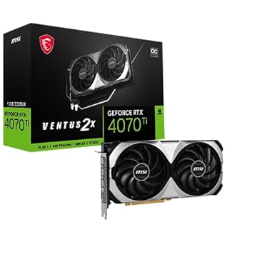 MSI Placa de vídeo para jogos GeForce RTX 4070 Ti 12GB GDRR6X 192-Bit HDMI/DP Nvlink TORX Fan 4.0 Ada Lovelace Architecture Graphics Card (RTX 4070 Ti Ventus 2X 12G OC)