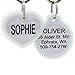 GoTags Personalized Dog Tags in Stainless Steel, Includes Glow in The Dark Tag Silencer to Reduce Noise and Protect Tag and Engraving, No Noise, Quiet Pet Tags, 2 Side Engraving, (Round Shape)