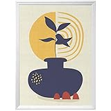 Arterby's® - Premium Póster Marco Lienzo Canvas - Ilustración Jarrones...