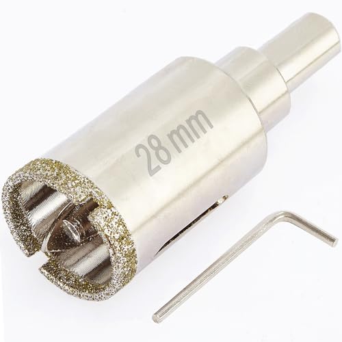 1 1/8" Diamond Hole Saw with Pilot Bit, DaduoRi 1 1/8 Inch Tile Drill Bits for Granite, Ceramics, Porcelain Tiles, Marble, Glass, Stones, 1 1/2" Depth of Cut for Thick Countertops (28mm)