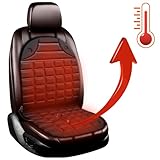 EXEROS Beheizbar Sitzbezug, Schnelles Aufheizen 12v Sitzauflage rutschfest Allgemeiner Fachmann Heizung fürs Auto Winter und Herbst 1 Packung