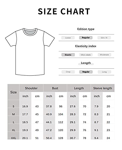 Qualfort Men's Black Bamboo T-Shirt Cotton Crewneck Undershirt Lightweight Slim Fit Sport Tees Medium #TOP4