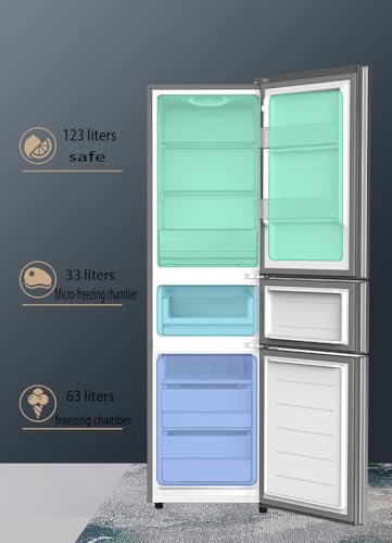 7.4 Cu.ft Fridge with Freezer,3 Door Compact Refrigerator with Adjustable Remove Shelves with Low Noise Adjustable Thermostat For Living Room, Dorm, Bedroom, Kitchen, Office - Image 6