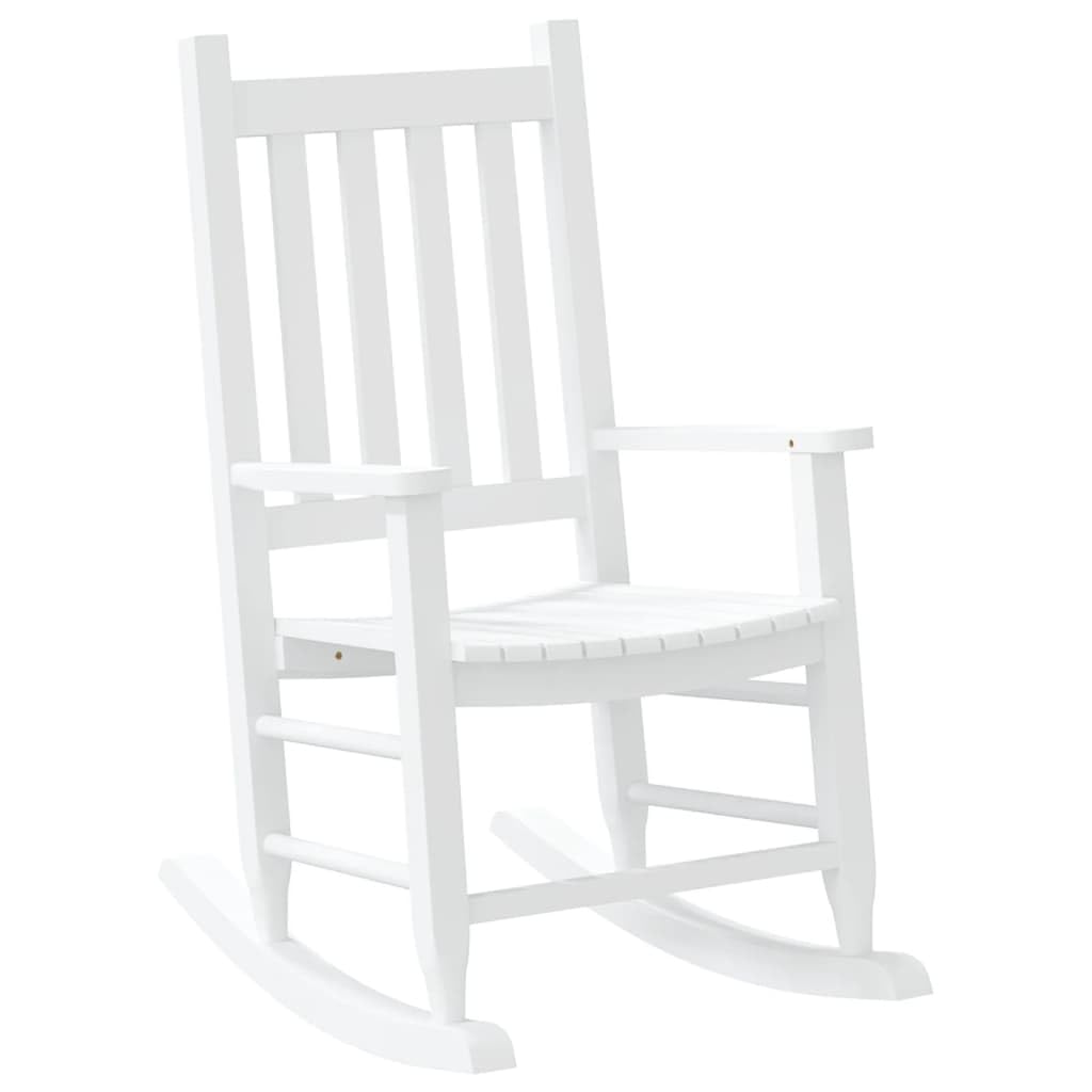 Mecedora 2 piezas blanco madera de álamo