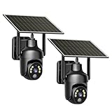 Tefrio No WiFi Security Camera with Built-in 4G LTE SIM Card, Cellular Security Camera Support Unlimited Data Plan, 2K Color Night Vision, 360° Live View, Real-time Alerts, Solar Powered for Outdoor