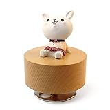 SOFTALK Cute Little Animal Wooden Mechanical Music Box, You are My Sunshine Musical Boxs,Gift for Bo