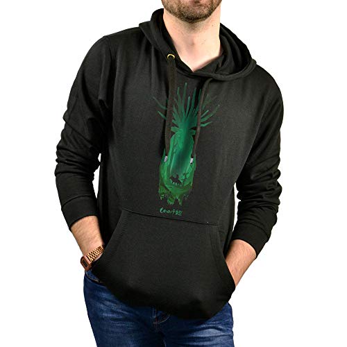 SUPERMOLON Sudadera Princesa Mononoke Negro XL con Capucha