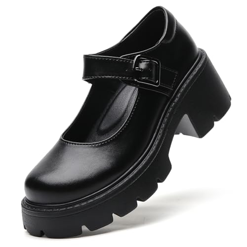 Image of Mary Jane Shoes Women Platform Mary Janes for Women Chunky Heels Women's Pumps Fashion Comfortable Dressy Casual Work School Office Shoes