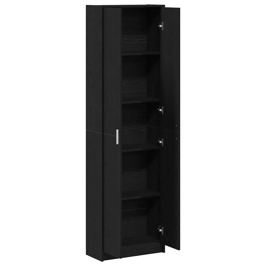 vidaXL Armoire Chêne Noir 55 x 25 x 189 cm Bois d'ingénierie, Armoire Moderne rectangulaire, Portes battantes, Espace de Rangement stylé, Bois agencé, unité Bien organisée