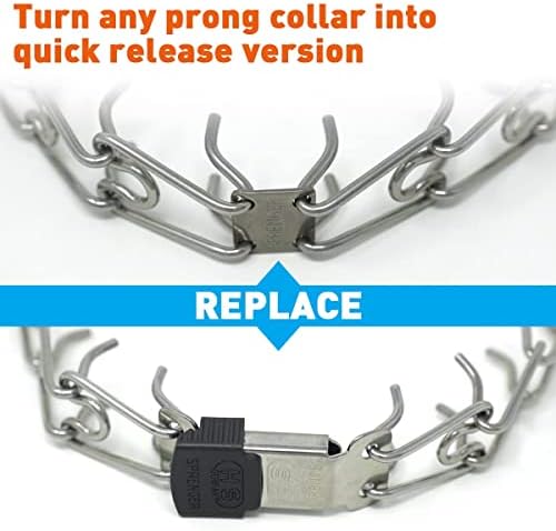 Herm Sprenger ClicLock Fastener Stainless Steel Buckle for Prong Dog Training Collar & Quick Release with Easy Buckle for Medium Large Dogs (3.0/3.2mm)
