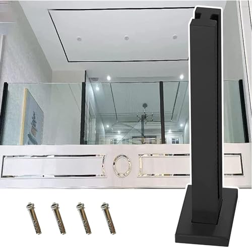 Postes de balaustrada de vidrio para terrazas y balcones modernos con poste negro medio