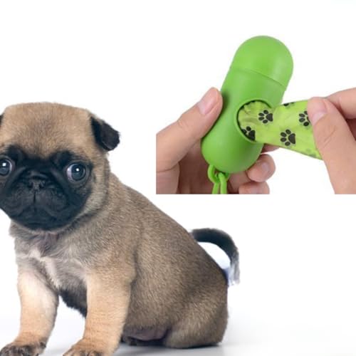 Image of Dog Poop Bags, 300 pc Guaranteed Leak Proof and Extra Thick Waste Bag Refill Rolls For Dogs Green, Unscented.