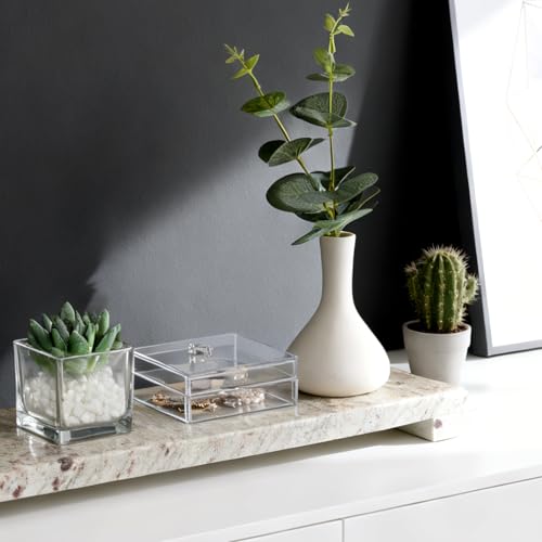 Erongoo Marble Tray Pedestal Stand, 16"x4" Marble Vanity Tray with Feet for Bathroom Counter, Rectangular Marble Riser for Kitchen Sink, Soap Dispenser Perfume Jewelry Stone Organizer (River White) by Erongoo - Image 2