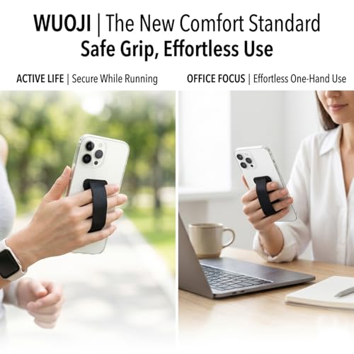 Finger Strap Phone Holder - Ultra Thin Anti-Slip Universal Cell Phone Grips Band Holder for Back of Phone -2Pack(Black) - Image 3