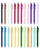 ALONK 24 Stück Gelstifte Set, 1 mm Feine Spitze Glattes Schreiben Einziehbarer Kugelschreiber Bunt Gelstifte für Schreiben, Schnell Trocknende, Malen, Journal
