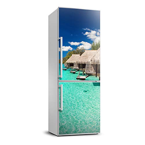 Película autoadhesiva de nevera 70x190 cm resistente con paisaje isla tropical 2