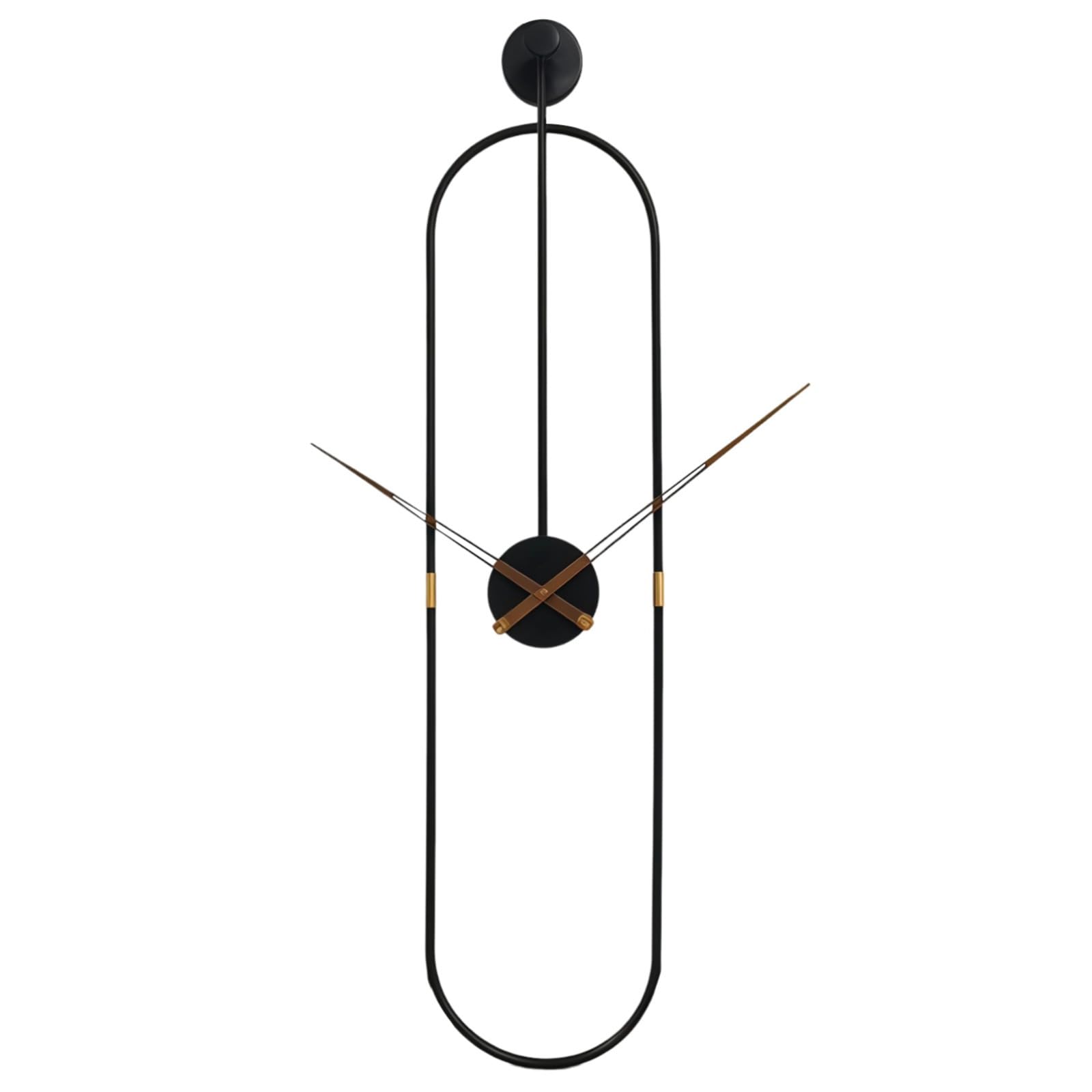 Grande horloge murale silencieuse en fer noir 90 cm pour habiller un grand mur vide de salon