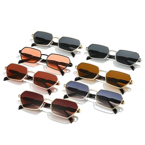 willochra Classic Fashion Square Polygon Sunglasses Women Retro Trending Punk Men Metal Rectangle Shades UV4003