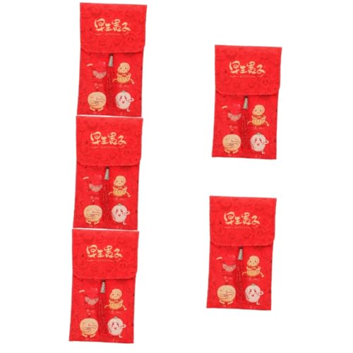 Lurrose 5 pièces enveloppe rouge brocart pour mariage et événements festifs traditionnels