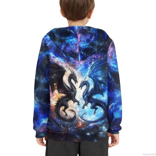 Image of WELLFLYHOM Boys Hooded Sweatshirts Hoodie Pullover Cool Graphic Crewneck Blouses Size 6-16